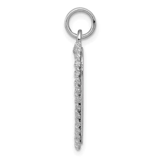 14k White Gold Etched Design .013 Gauge Engravable Heart Charm XWM123/13