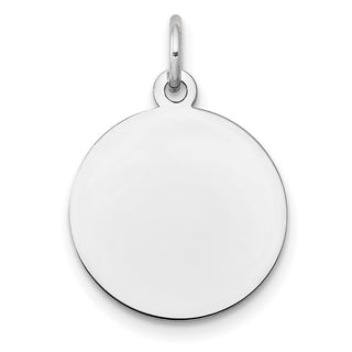 16mm x 10mm 14k White Gold Plain .011 Gauge Round Engravable Disc Charm