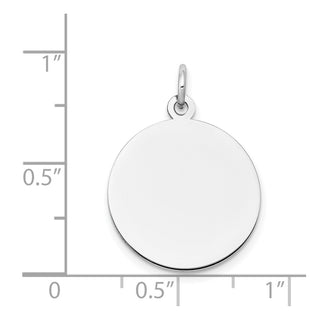 25mm x 18mm 14k White Gold Plain .009 Gauge Round Engravable Disc Charm