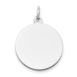 25mm x 18mm 14k White Gold Plain .011 Gauge Round Engravable Disc Charm