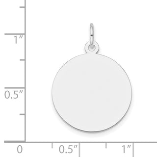 27mm x 20mm 14k White Gold Plain .018 Gauge Round Engravable Disc Charm
