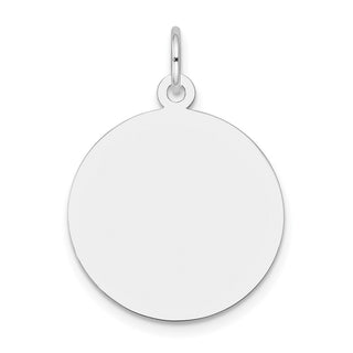 27mm x 20mm 14k White Gold Plain .018 Gauge Round Engravable Disc Charm