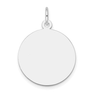 27mm x 20mm 14k White Gold Plain .013 Gauge Round Engravable Disc Charm