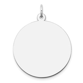 33mm x 25mm 14k White Gold Plain .027 Gauge Round Engravable Disc Charm