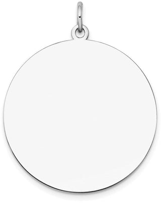 36mm x 28mm 14k White Gold Plain .013 Gauge Round Engravable Disc Charm