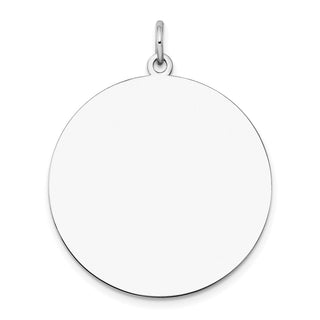 36mm x 28mm 14k White Gold Plain .035 Gauge Round Engravable Disc Charm