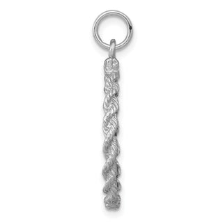14k White Gold .013 Gauge Round Engravable Disc w/Rope-Design Charm