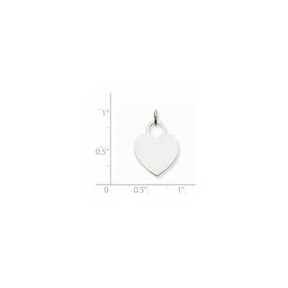 14k White Gold 0.013 Gauge Medium Engravable Heart Charm