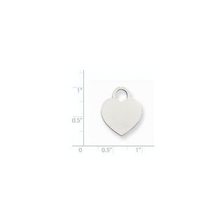 14k White Gold Large Engravable Heart Charm 0.035 gauge