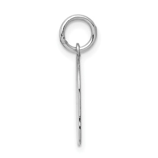 14k White Gold Plain Medium.009 Depth Facing Left Engravable Girl Charm XWM56/09