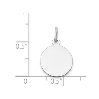 19mm x 12mm 14K White Gold Round Disc Charm 13