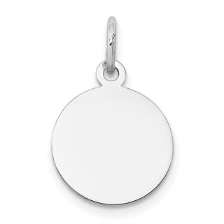 19mm x 12mm 14K White Gold Round Disc Charm