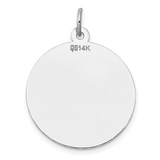 29mm x 22mm 14K White Gold Round Disc Charm 27