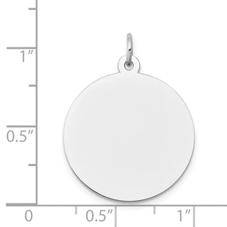 29mm x 22mm 14K White Gold Round Disc Charm 27