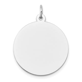 29mm x 22mm 14K White Gold Round Disc Charm 13