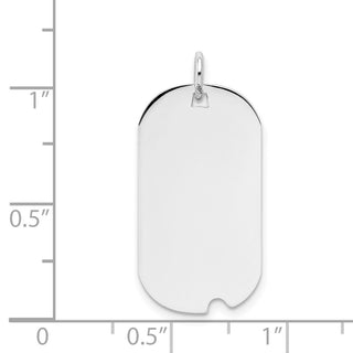 14k White Gold Plain .011 Gauge Engravable Dog Tag w/Notch Disc Charm XWM597/11