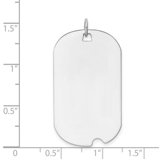 14k White Gold Plain .027 Gauge Engravable Dog Tag w/Notch Disc Charm XWM599/27