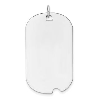 14k White Gold Plain .027 Gauge Engravable Dog Tag w/Notch Disc Charm XWM599/27