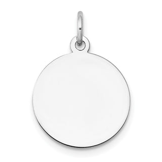 14k White Gold Plain .027 Gauge Circular Engravable Disc Charm