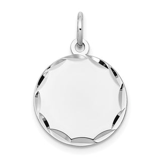 23mm x 16mm 14k White Gold Etched .011 Gauge Engraveable Round Disc Charm
