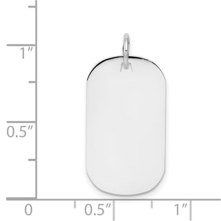 14k White Gold Plain .009 Gauge Engravable Dog Tag Disc Charm