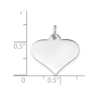 14k White Gold Plain .013 Gauge Engravable Heart Disc Charm XWM625/13