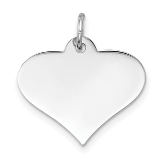 14k White Gold Plain .011 Gauge Engravable Heart Disc Charm XWM625/11