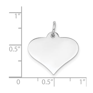 14k White Gold Plain .011 Gauge Engravable Heart Disc Charm XWM626/11