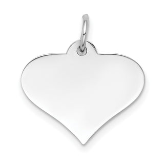 14k White Gold Plain .011 Gauge Engravable Heart Disc Charm XWM626/11