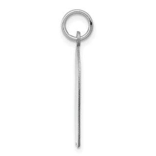 14k White Gold Plain Medium.009 Depth Facing Left Engravable Girl Charm XWM62/09