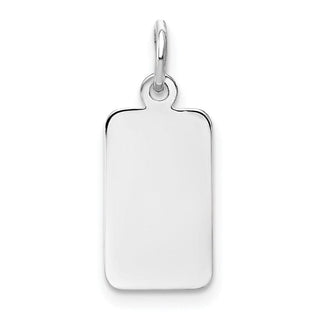 14k White Gold Plain .013 Gauge Rectangular Engravable Charm XWM95/13