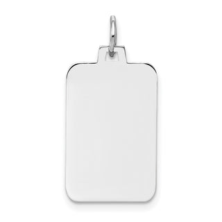 14k White Gold Plain .027 Gauge Rectangular Engravable Charm XWM96/27