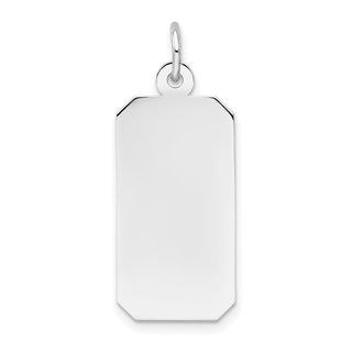 14k White Gold Plain .027 Gauge Rectangular Engravable Charm XWM98/27