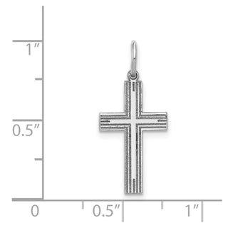 14k White Gold Solid Cross Pendant XWR1