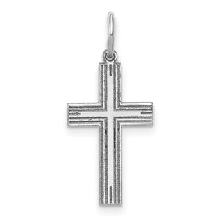 14k White Gold Solid Cross Pendant XWR1