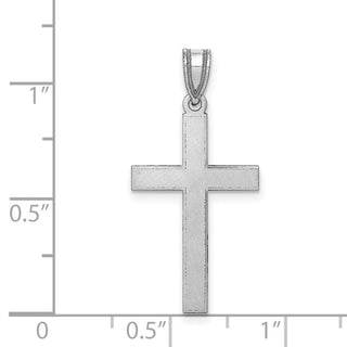 14k White Gold Florentine Latin Cross Pendant XWR10