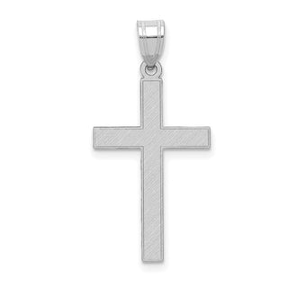 14k White Gold Florentine Latin Cross Pendant XWR10