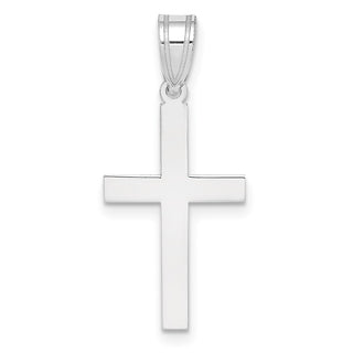 14k White Gold Polished Cross Pendant XWR13