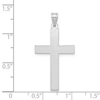 14k White Gold Polished Cross Pendant XWR15