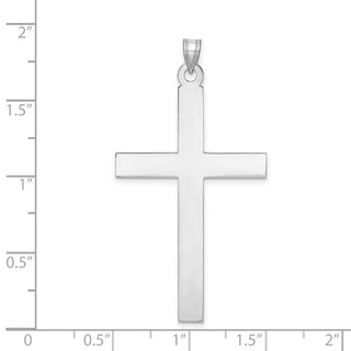 14k White Gold Polished Cross Pendant XWR16