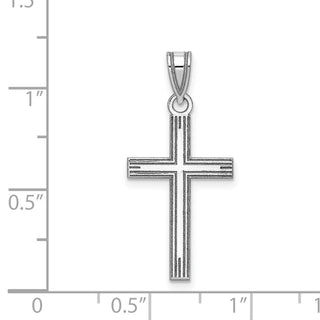 14k White Gold Solid Cross Pendant XWR2