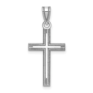 14k White Gold Solid Cross Pendant XWR2