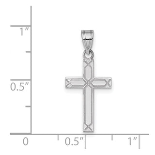 14k White Gold Solid Cross Pendant XWR28
