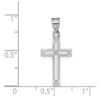 14k White Gold Solid Cross Pendant XWR28