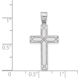 14k White Gold Solid Cross Pendant XWR29