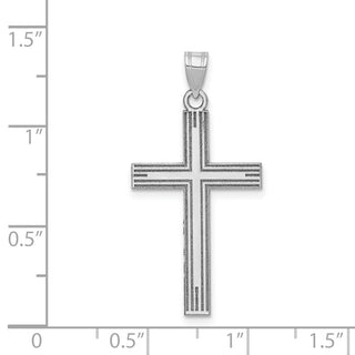 14k White Gold Solid Cross Pendant XWR3
