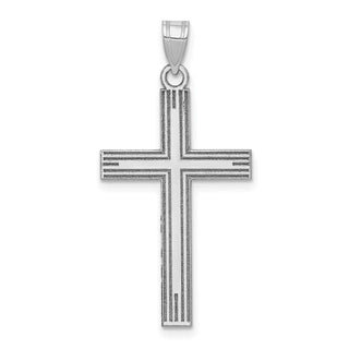14k White Gold Solid Cross Pendant XWR3