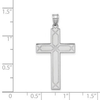 14k White Gold Solid Cross Pendant XWR30