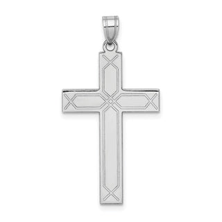 14k White Gold Solid Cross Pendant XWR30