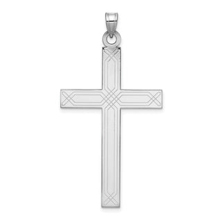 14k White Gold Solid Cross Pendant XWR31